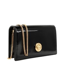Versace Medusa Chain Crossbody Black Patent Leather New