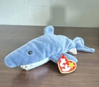 Ty Beanie Babies Crunch Shark Blue Plush Beanbag 1996 Vintage