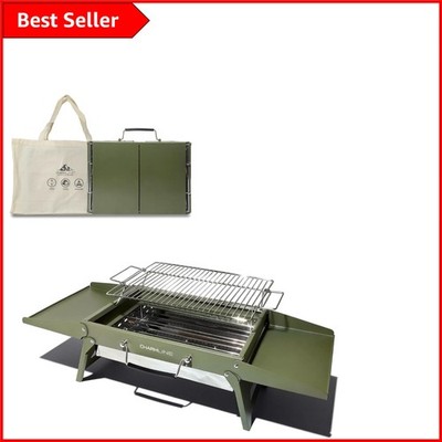 Tragbarer 39x27cm Holzkohlegrill - leicht für Picknicks und Strände