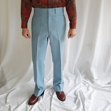 70s Light Blue Pleated Pants