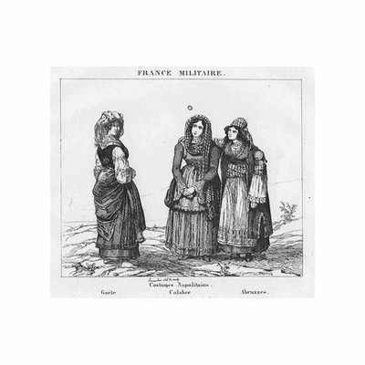 ITALIEN Kostüme neapolitanischer Frauen um 1805 - antiker Druck 1836