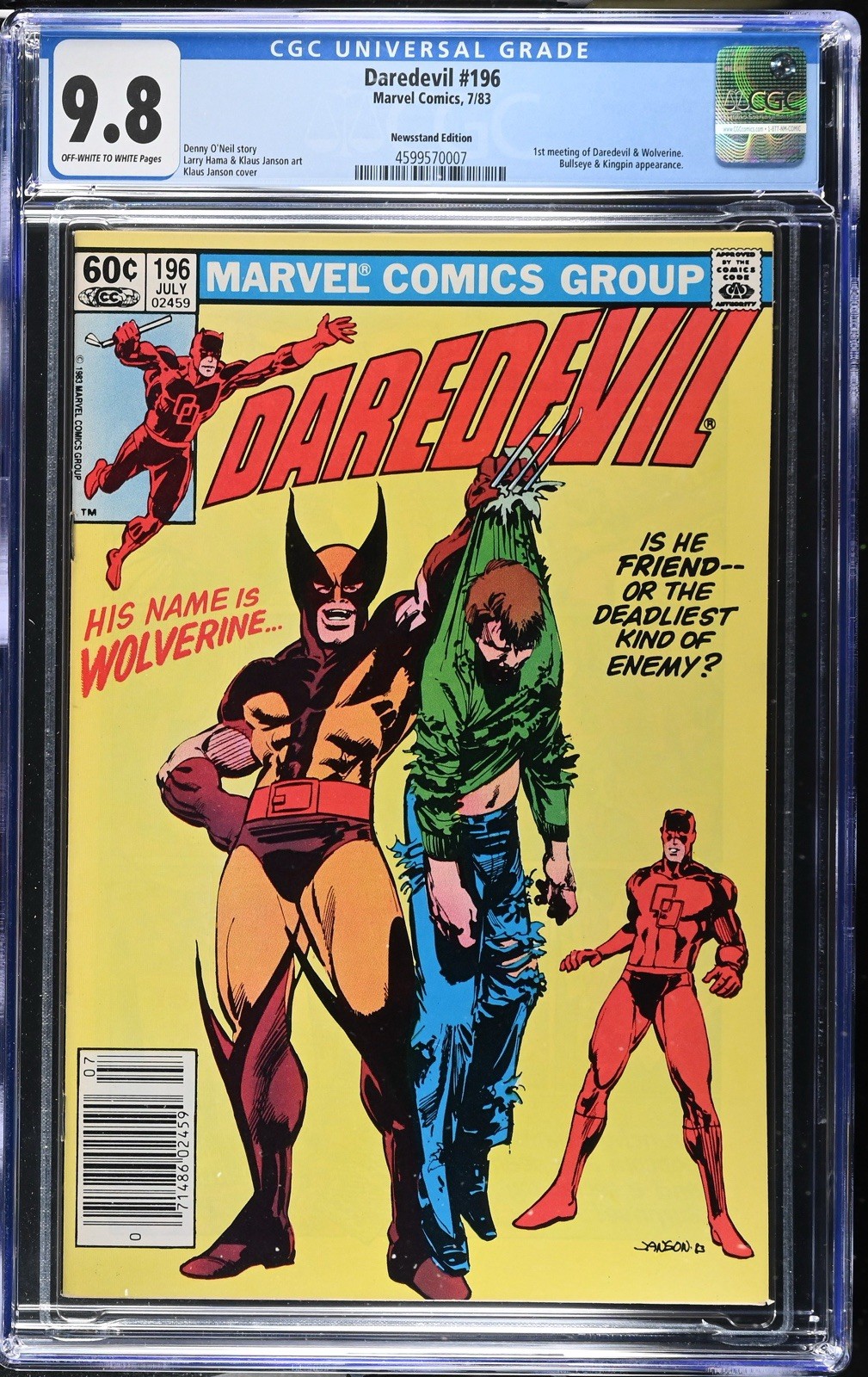 アメコミ　マーベル　Daredevil 196 1983 Wolverine Daredevil #196 Value - GoCollect