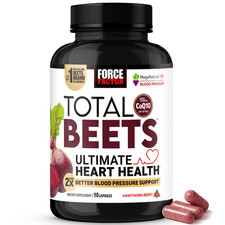 Force Factor Total Beets Blood Pressure Beet Root CoQ10 Hawthorn Berry 90ct