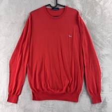 Harmont Blaine Sweater Mens Size XL Red Crewneck Logo Wool Blend Knit