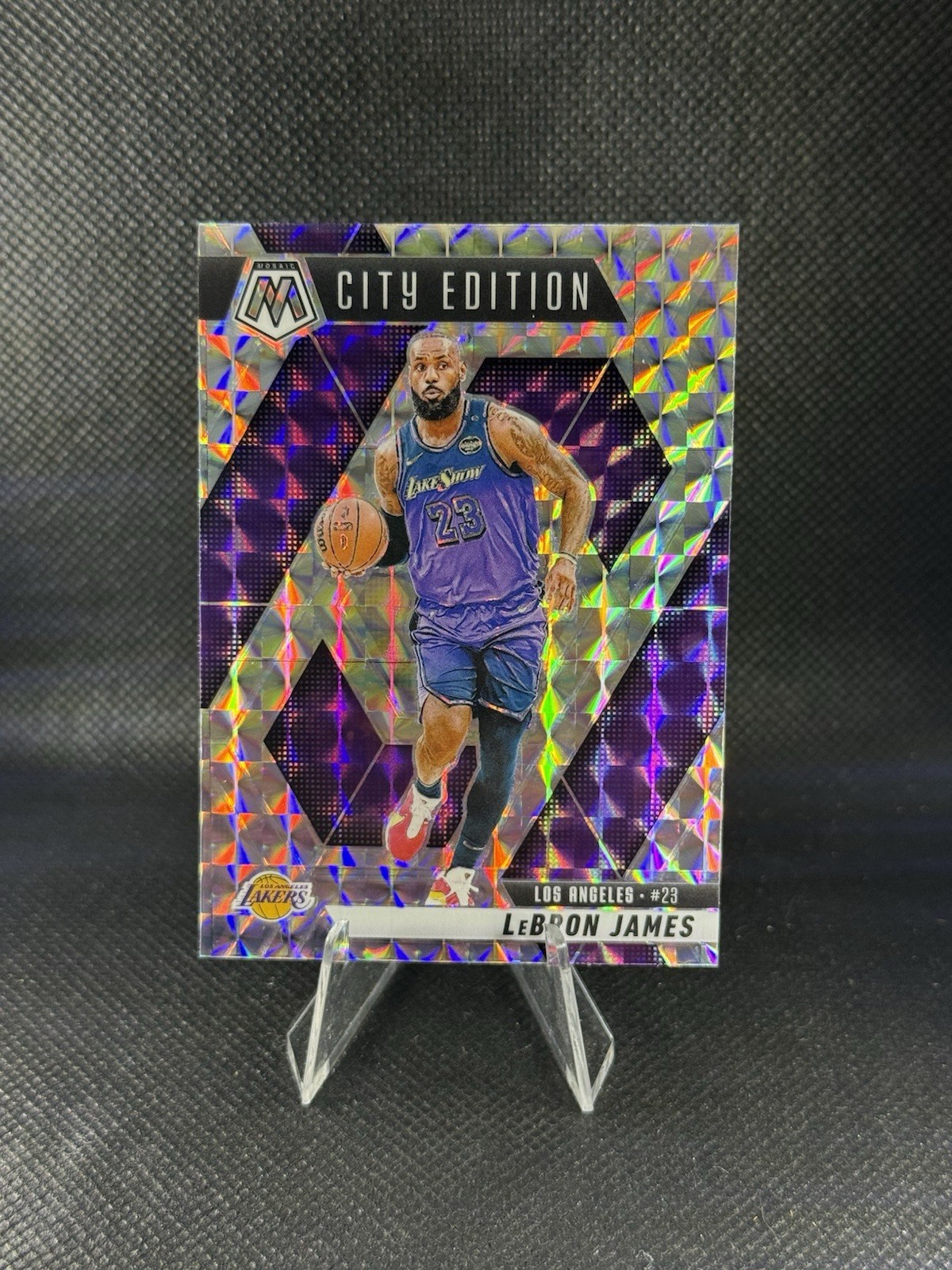 LeBron James 2024-25 Panini Mosaic - City Edition Mosaic Silver Prizm LA Lakers