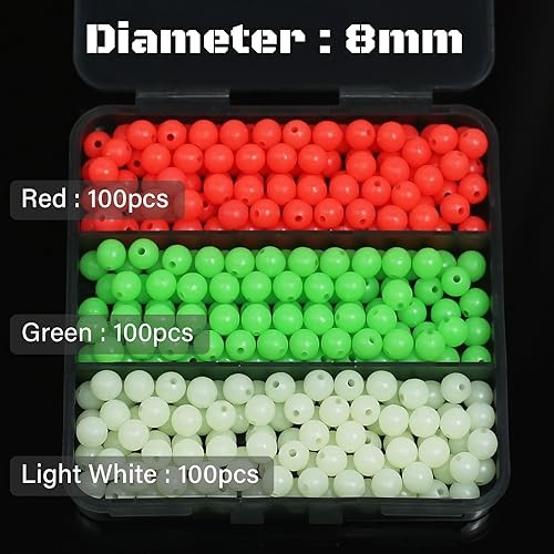 Fishing Beads 6mm 8mm 10mm Glow in The Dark Bead Round Plastic 8mm (300pcs)