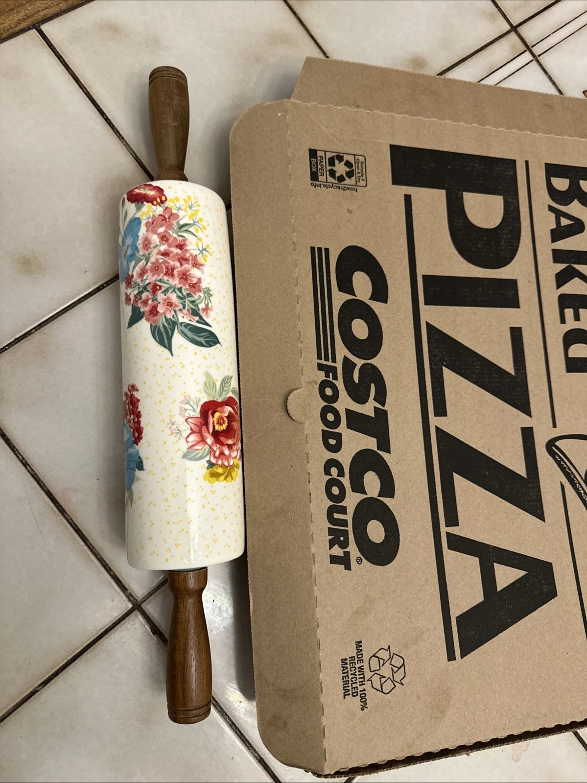 pioneer woman vintage floral rolling pin