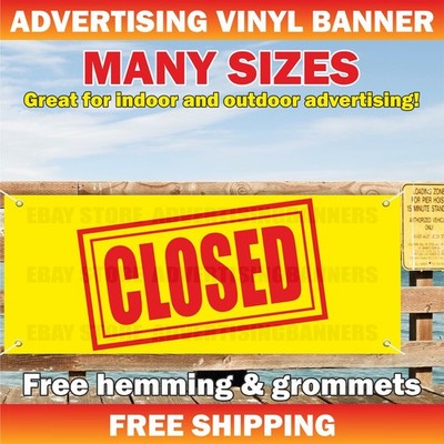 CLOSED Advertising Banner Vinyl Mesh Sign Retail Store Open Welcome REMODELING