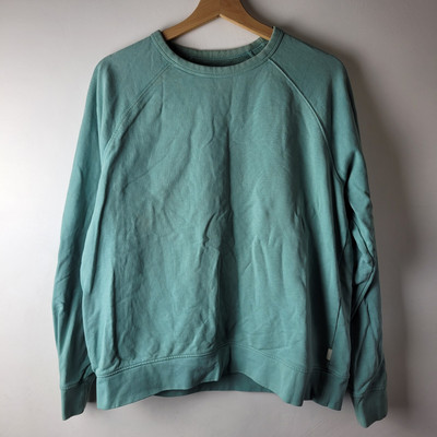 M&S Herren Gr. M Aqua Blau 100% Baumwolle Freizeit Top Basic Sweatshirt Relaxed Freizeit