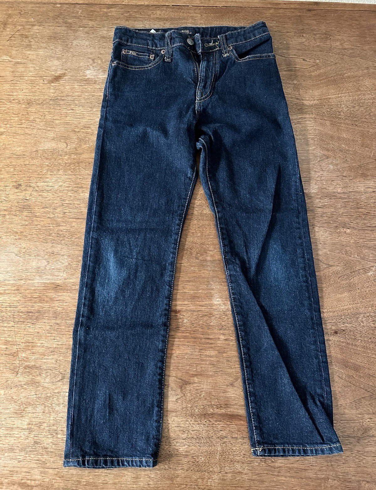 Polo Ralph Lauren Kids Dark Wash Blue Straight Leg Denim Jeans Cotton 5-Pocket