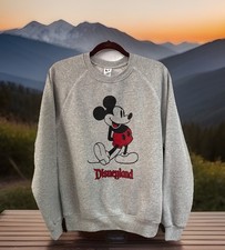 Mickey Mouse Disneyland Soft Sweatshirt Gray Crewneck Pullover Unisex Medium