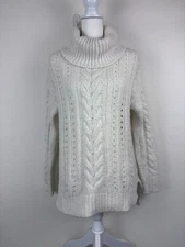 Smartwool women's XS ivory moon ridge boyfriend wool blend oversized sweater