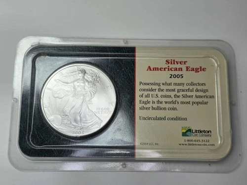 2005 American Silver Eagle – 1 oz .999 Fine Silver – Uncirculated – Littleton...