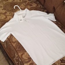 Authentic Galaxy Boys Uniform Polo Shirt Size 10 White Short Sleeve Breathable