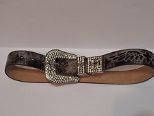 Nocona Belt Womens Sm Leather Rhinestone Adjustable Western Cross Wings