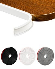 U-Shape White TPE Edge Banding 16.4Ft Self-Adhesive Flexible Edge Trim, Furni...