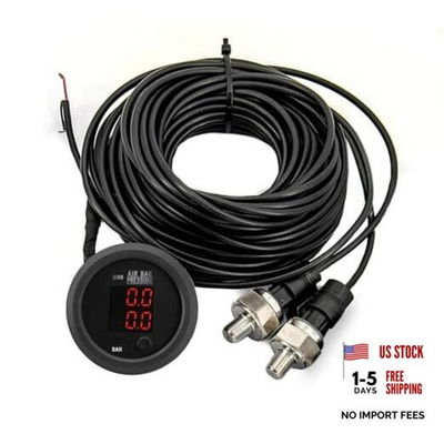 #ad Dual Display Pressure Air Pressure Gauge 290 PSI Air 2 Red Dual Display $44.52