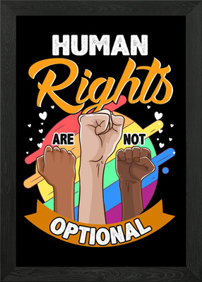 Menschenrechte nicht optional gerahmtes Wandbild Poster Leinwanddruck Bild