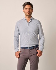 johnnie-O Performance Button Down Shirt - Dean Laguna Blue Size L