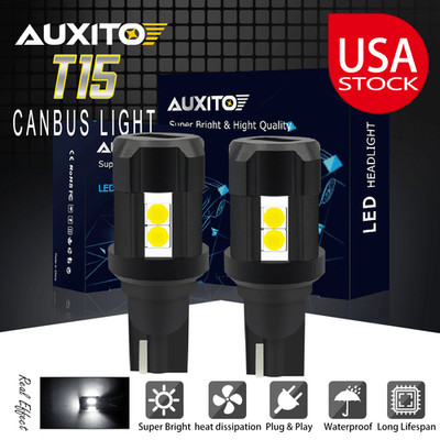 2x CANBUS Super Birght White 921 LED Backup Reverse Light Bulb T15 W16W 912 10k