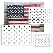 American Flag 50 Star Stencil Template, 6 Pack Reusable Star Stencils,