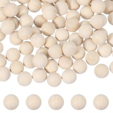 100Pcs Wooden Balls 0.5-Inch 12mm Unfinished Wood Ball Wood Color