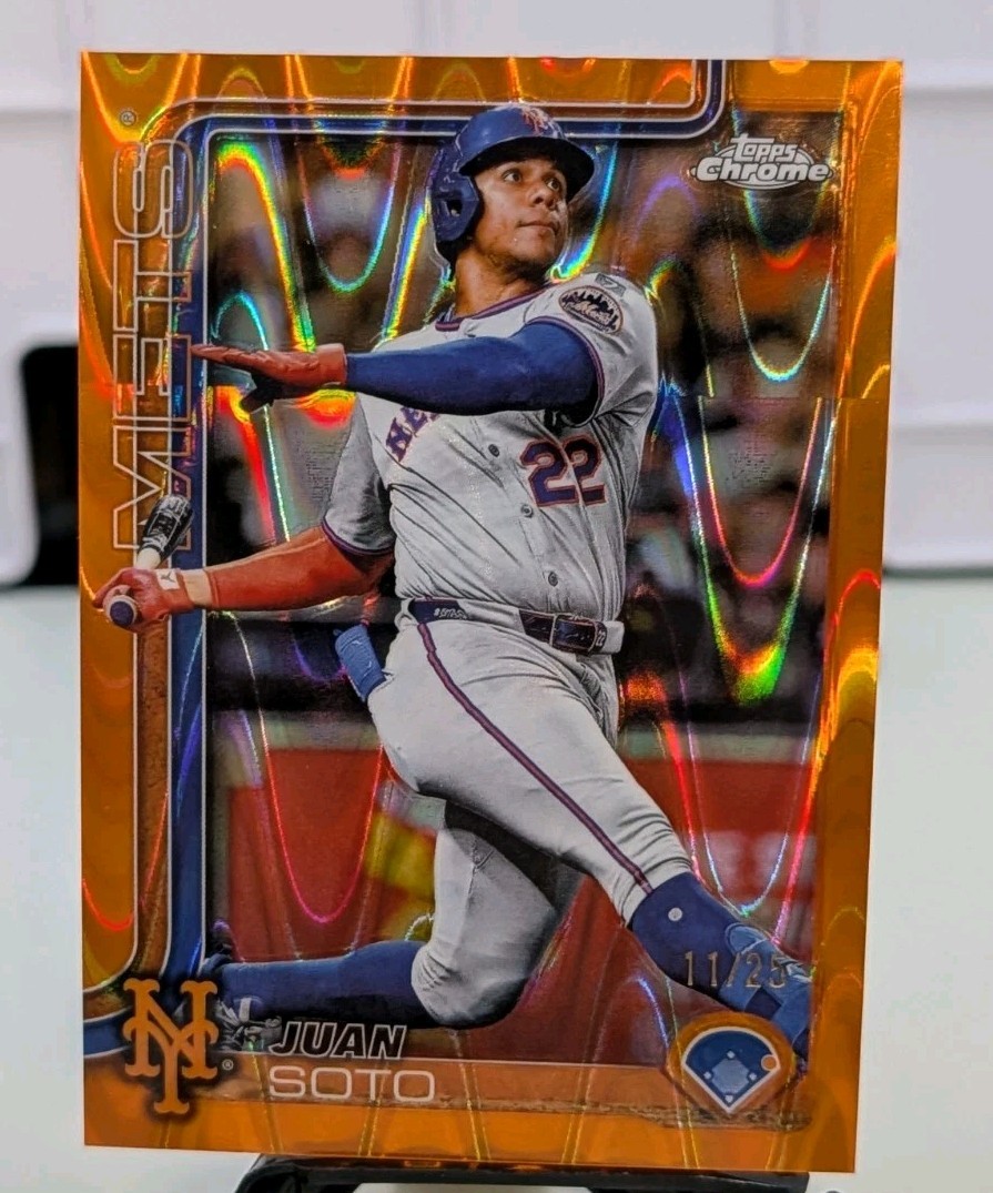 2025 Topps Chrome Orange RayWave Refractor #200 Juan Soto 11/25 Mets SSP