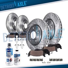 11.65" Front 11.34" Rear Drilled Rotor Brake Pad for 2004-2007 Toyota Highlander