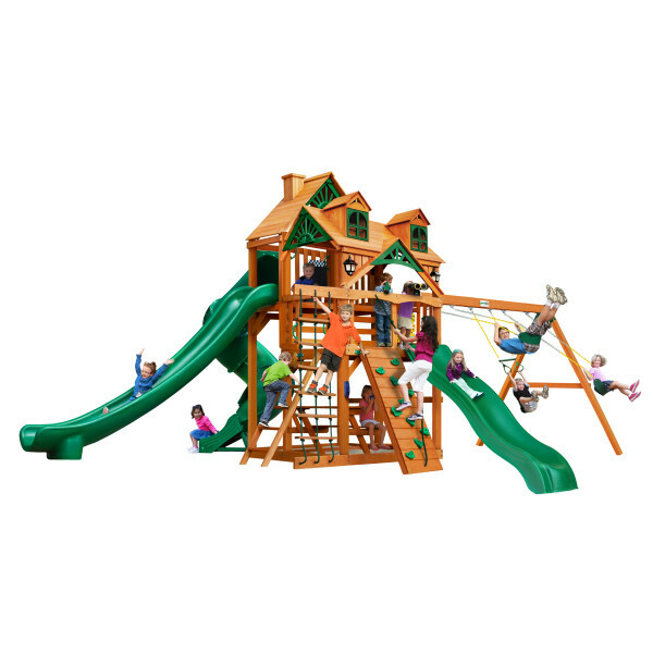 malibu wooden swing set