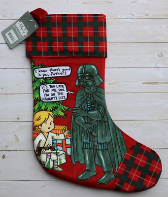 Disney Star Wars Luke Skywalker & Darth Vader Naughty List Christmas Stocking