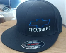Bowtie Hat Cap Fitted Authentic Flexfit Curved Flat Bill Chevrolet Chevy Custom 
