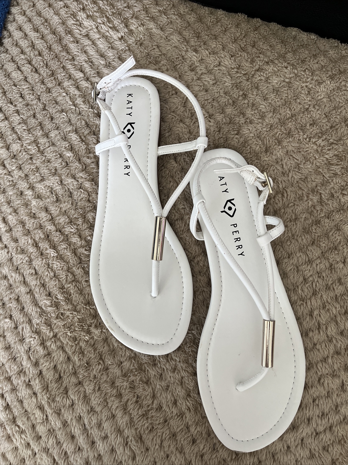 Katy Perry Women's The Jule Flat Sandal White Size 11