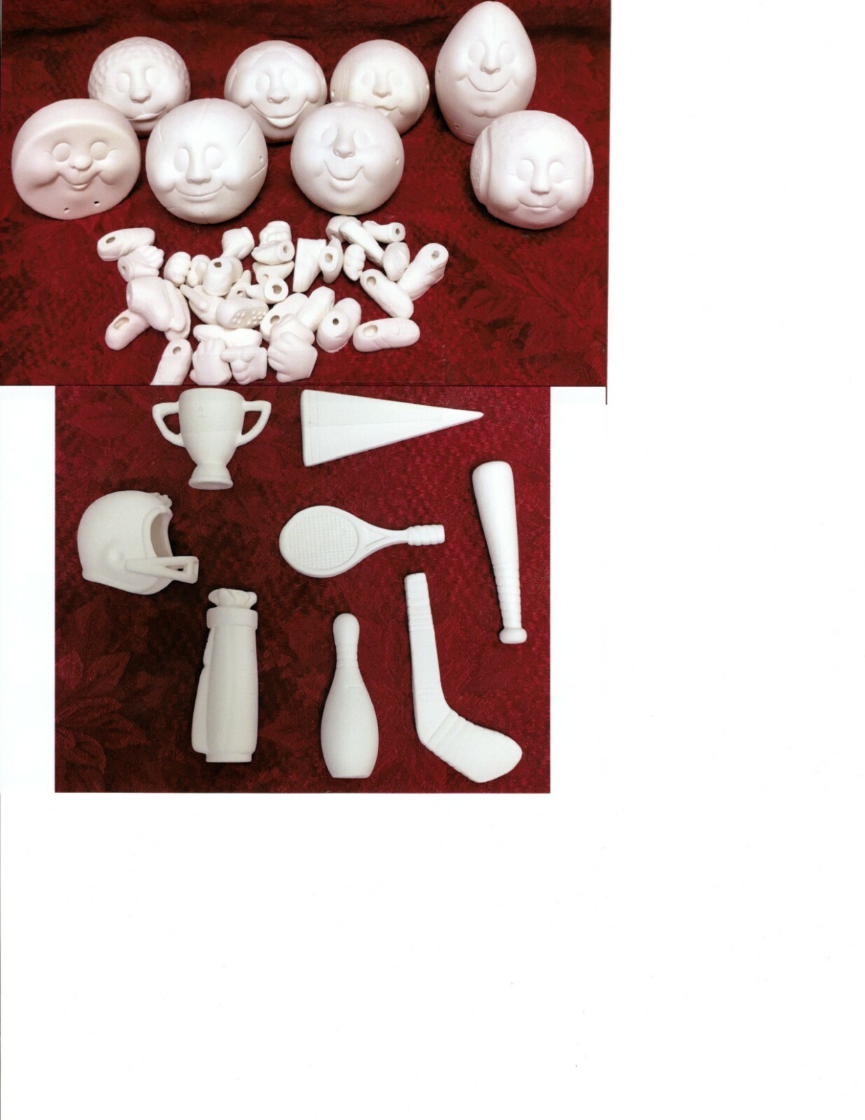 Donas Ceramic Bisque Sports Noggins Ready to Paint eBay