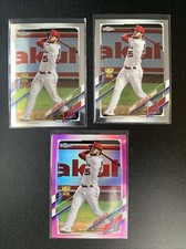 Jared Walsh 2021 Topps Chrome 2 Base + Pink Refractor Gold Rookie Cup Cards #199