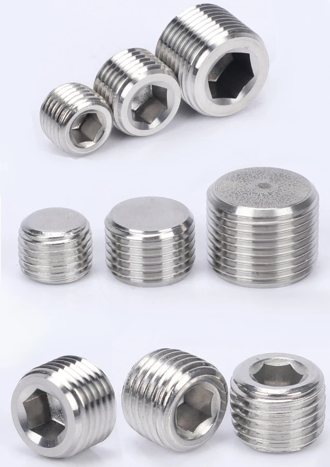 CELTD Brass Internal Hex Male Blanking Plug with BSPP, BSPT and NPT Threads