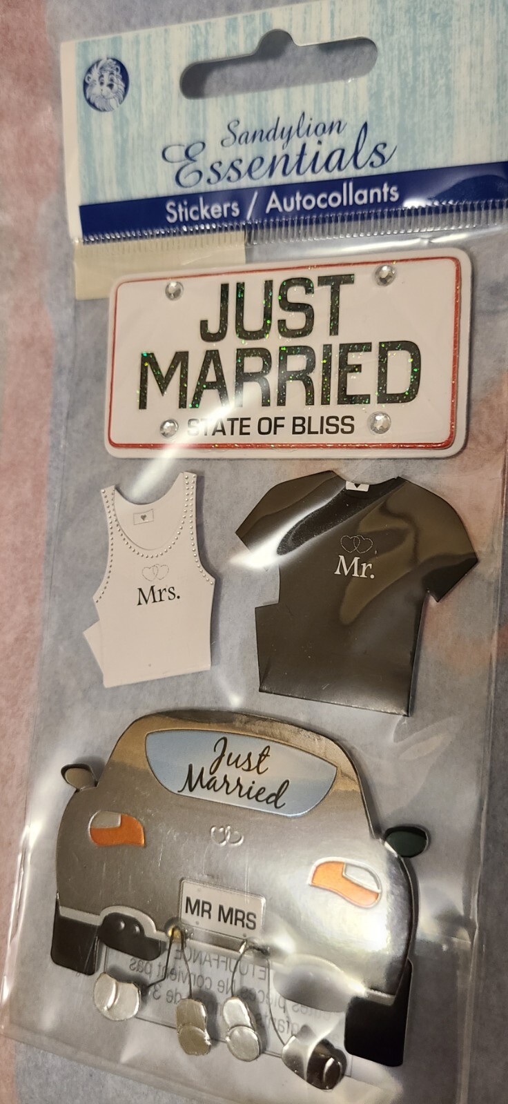 Assorted  Dimensional & Non -Dimensional Stickers - WEDDING