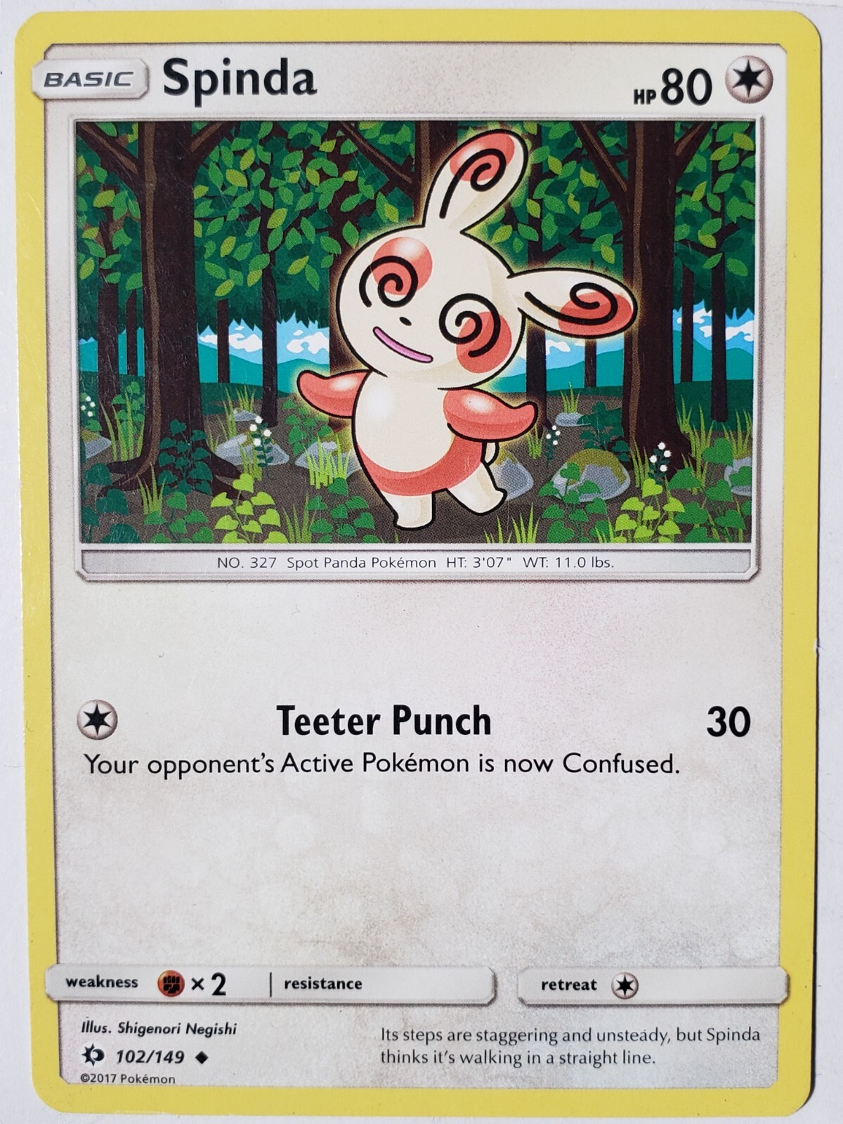 Spinda 102/149 LP - Sun Moon Base Set Pokemon Card - $2 Combined Shipping