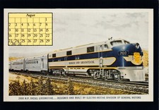 General Motors 2000 Hp Diesel Locomotive Calendar August 1987 6x4 Postcard Cp407