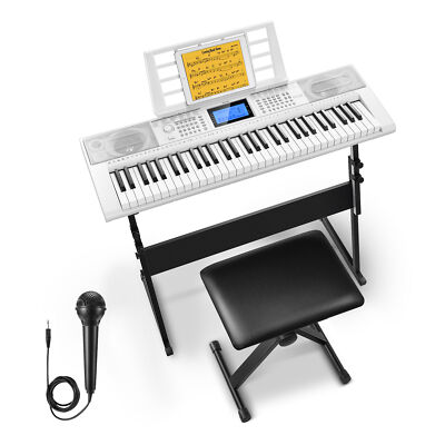 Donner DEK-610S Electronic Keyboard 61 Key Piano With Stand Stool Mic 249 Tone