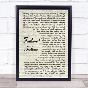 Feathered Indians Song Lyric Vintage Script Quote Print | eBay