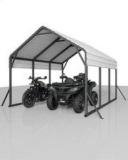 13'x16'x11' Metal Carport for Pickups Boats Cars and Tractors Steel Roof 500 Lbs