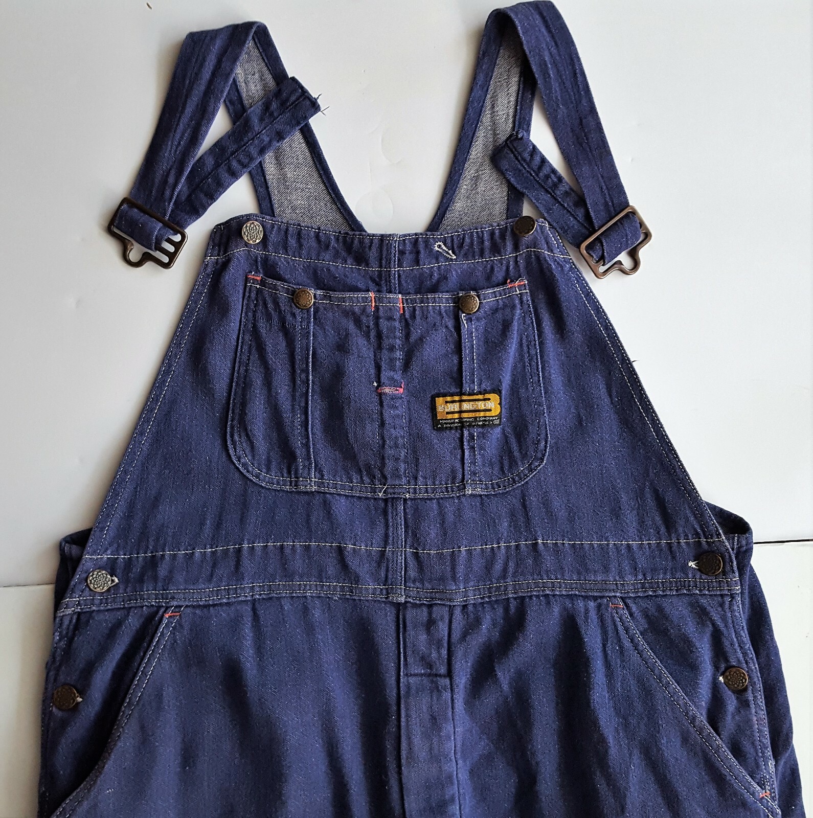 Vintage Overalls Burlington Denim Work Wear Bibs Dist… Gem