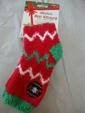 Air Plus Aloe Infused ULTRA COMFORT SOCKS CHRISTMAS Women 5-11 Red Green