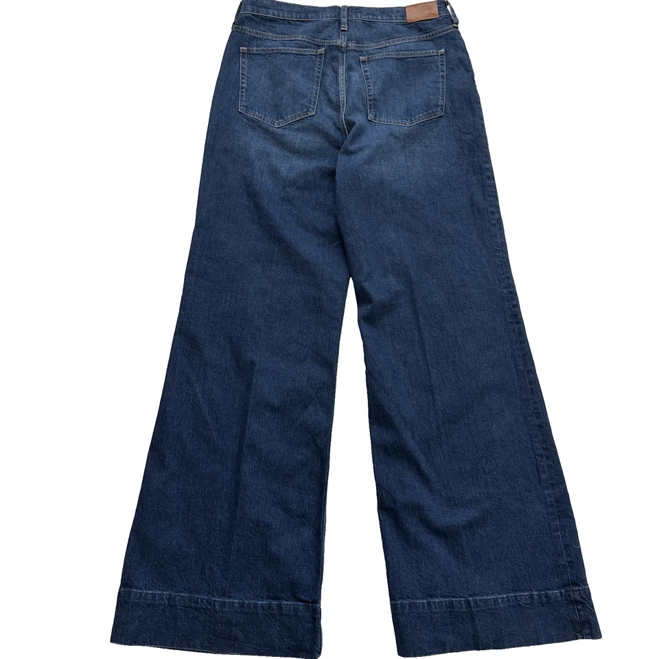 J. Crew Women Jeans Size 32T Wide Leg Trouser High Rise Retro Grunge Preppy - Image 2 of 4