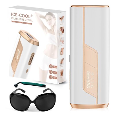 IPL Laser Hair Removal Device - Painless Ice Cooling - Permanent For Men/Women