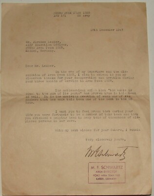 Germany Remonstration Letter $ Germany Letter Jewish 1947 WWII Kassel American PCIRO Refugees ...