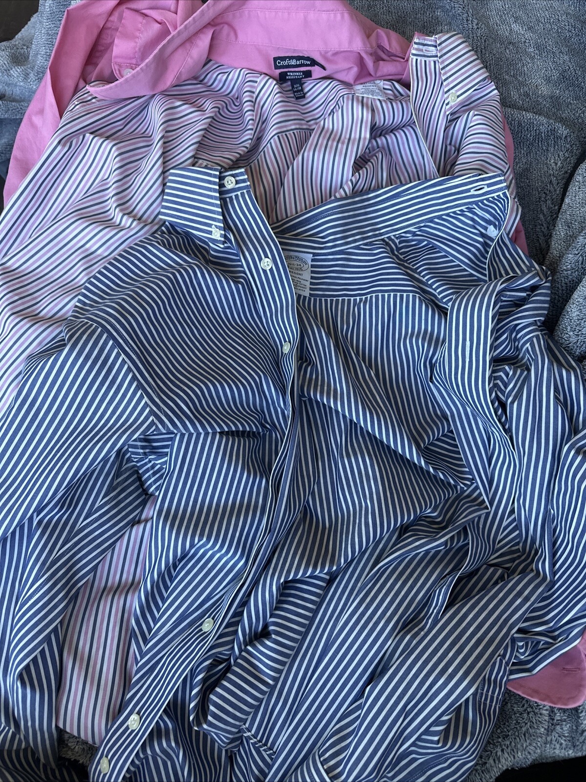 Camisas de vestir para hombre lote de 3 (2brooks brother, 1 croft battow) talla 16,5-34