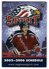 2005-06 Saginaw Spirit OHL Hockey Schedule !!! Pepsi (Tom Pyatt)