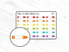 1581 Crayons Planner Stickers.
