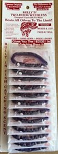 Kelly Two Hook Weedless plastic worm *NEW* Purple White *card of 12